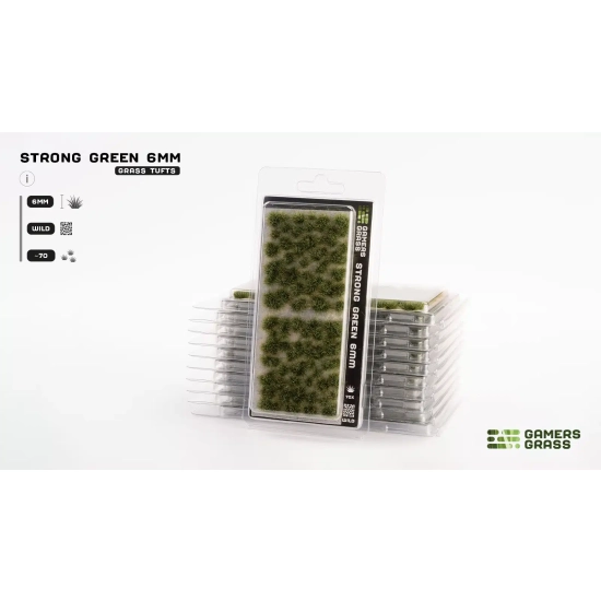 Gamers Grass Strong Green – 6 mm (Wild) | Zielone kępki trawy do dioram i podstawek